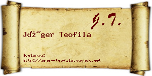 Jéger Teofila névjegykártya